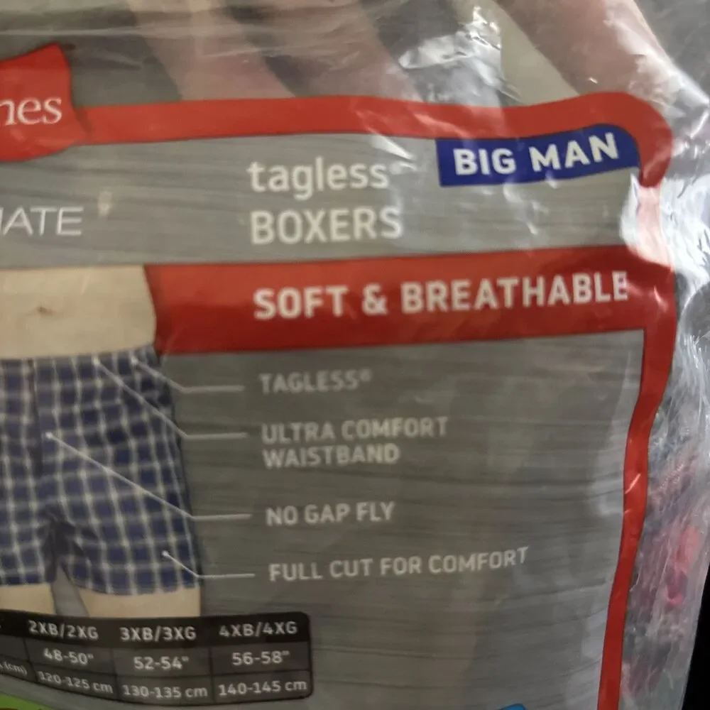 NEW Hanes Ultimate 4-Pack Tagless Boxers Mens 2XB BIG MAN Cool Comfort $42